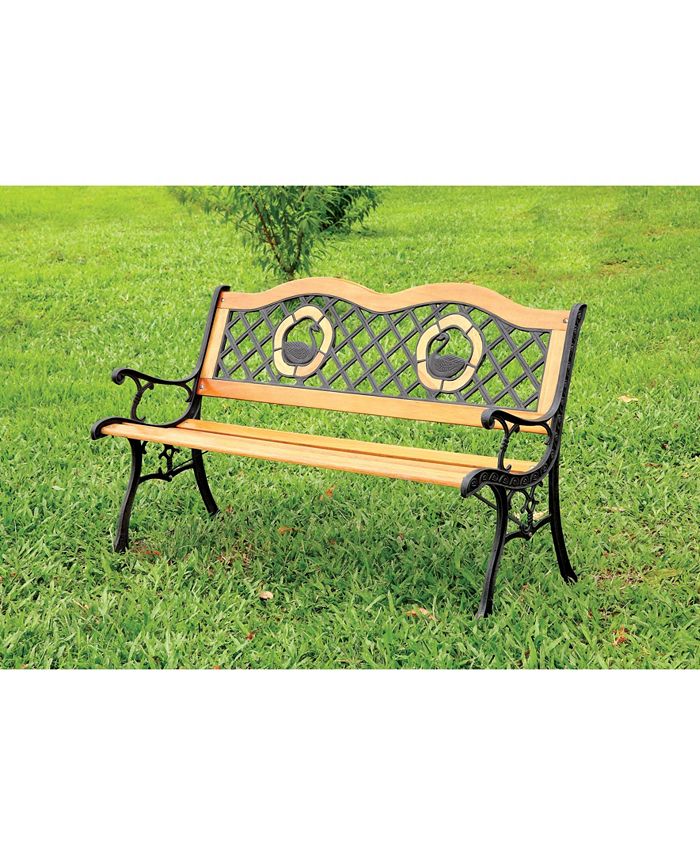 Furniture of America Kade Cast Iron Outdoor Bench Macy's