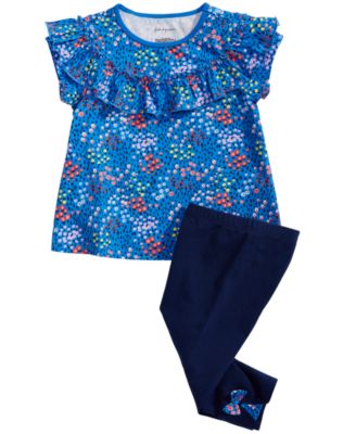 First Impressions Baby Girls Floral-Print Ruffle Top & Bow-Detail Capri Leggings, Created for Macy's	