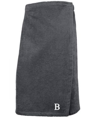 100% Turkish Cotton Terry Personalized Women's Bath Wrap - Dark Grey