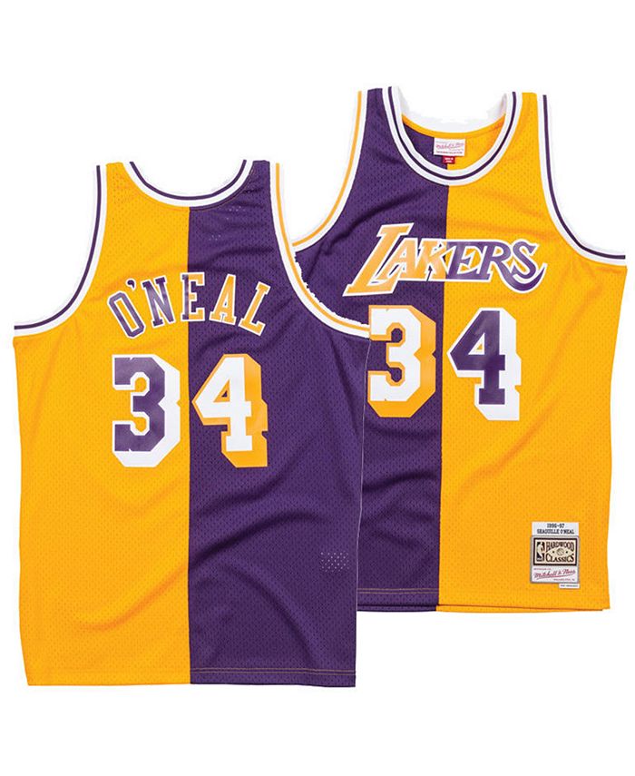 Shaquille O'Neal Los Angeles Lakers Mitchell & Ness Big & Tall Name &  Number Short Sleeve Hoodie - Gold/Purple