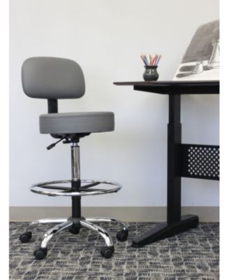 Caressoft Medical/Drafting Stool W/ Back Cushion