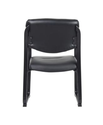 Leather Sled Base Side Chair W/ Arms