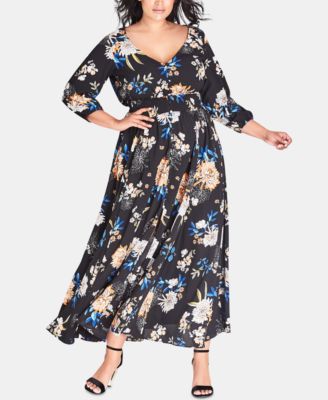 City Chic - Plus Size Azalea Floral Maxi Dress, a Macy's Exclusive