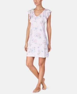 Lauren Ralph Lauren - Ruffled Printed Knit Nightgown