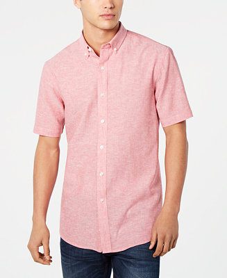 Club Room Men's Creston Linen Shirt, Created for Macy's & Reviews ...