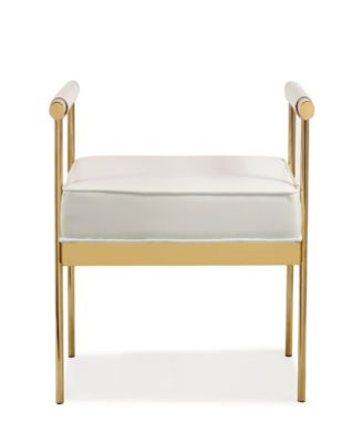 TOV Furniture - Diva White Faux Leather Bench