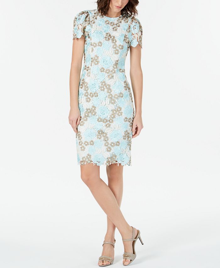 Calvin Klein Lace Flutter-Sleeve Sheath Dress u0026 Reviews - Dresses - Women -  Macy's calvin klein dresses at macys