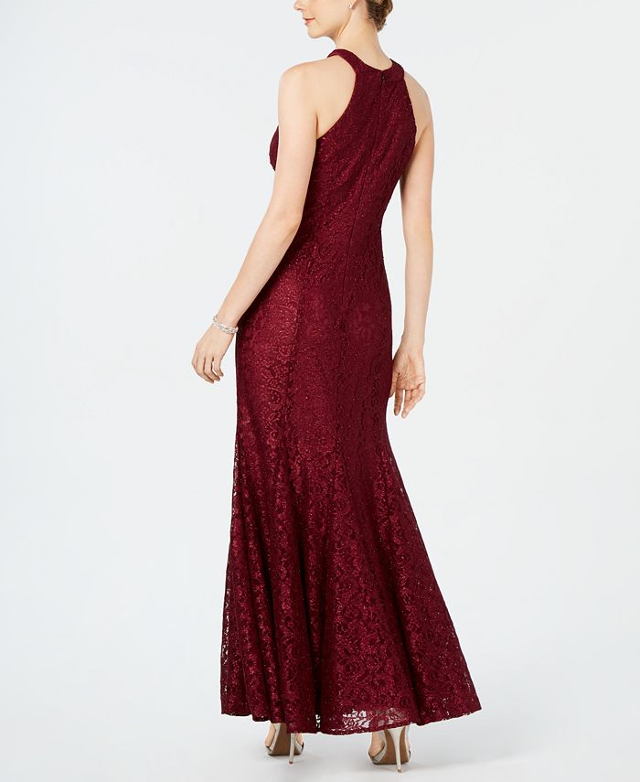 R & M Richards Nightway Petite Lace Keyhole Gown - Macy's