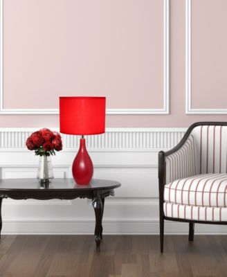 Simple Designs Oval Bowling Pin Base Ceramic Table Lamp