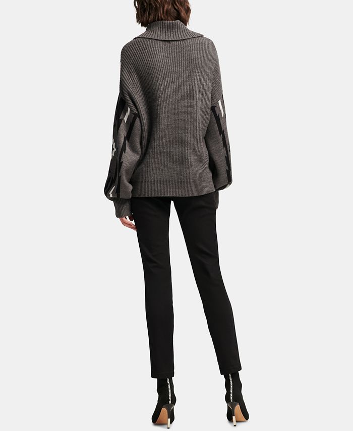 DKNY Cowlneck Colorblocked Sweater - Macy's