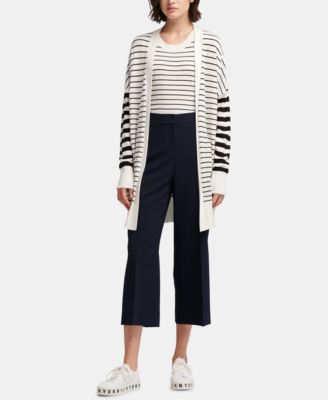 DKNY - Long-Sleeve Striped Cardigan