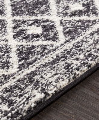 Elaziz ELZ-2307 Black 2'7" x 7'6" Runner Area Rug