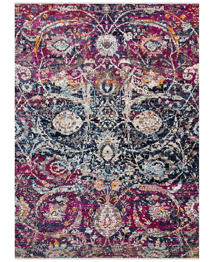 Justina Blakeney - Silvia SIL-05 Midnight/Fuchsia 2'6" x 8' Runner Area Rug