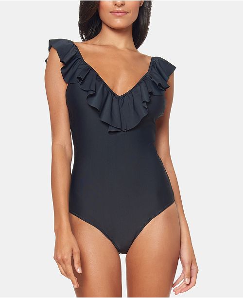 Jessica Simpson Ruffled One Piece Swimsuit Reviews Swimwear