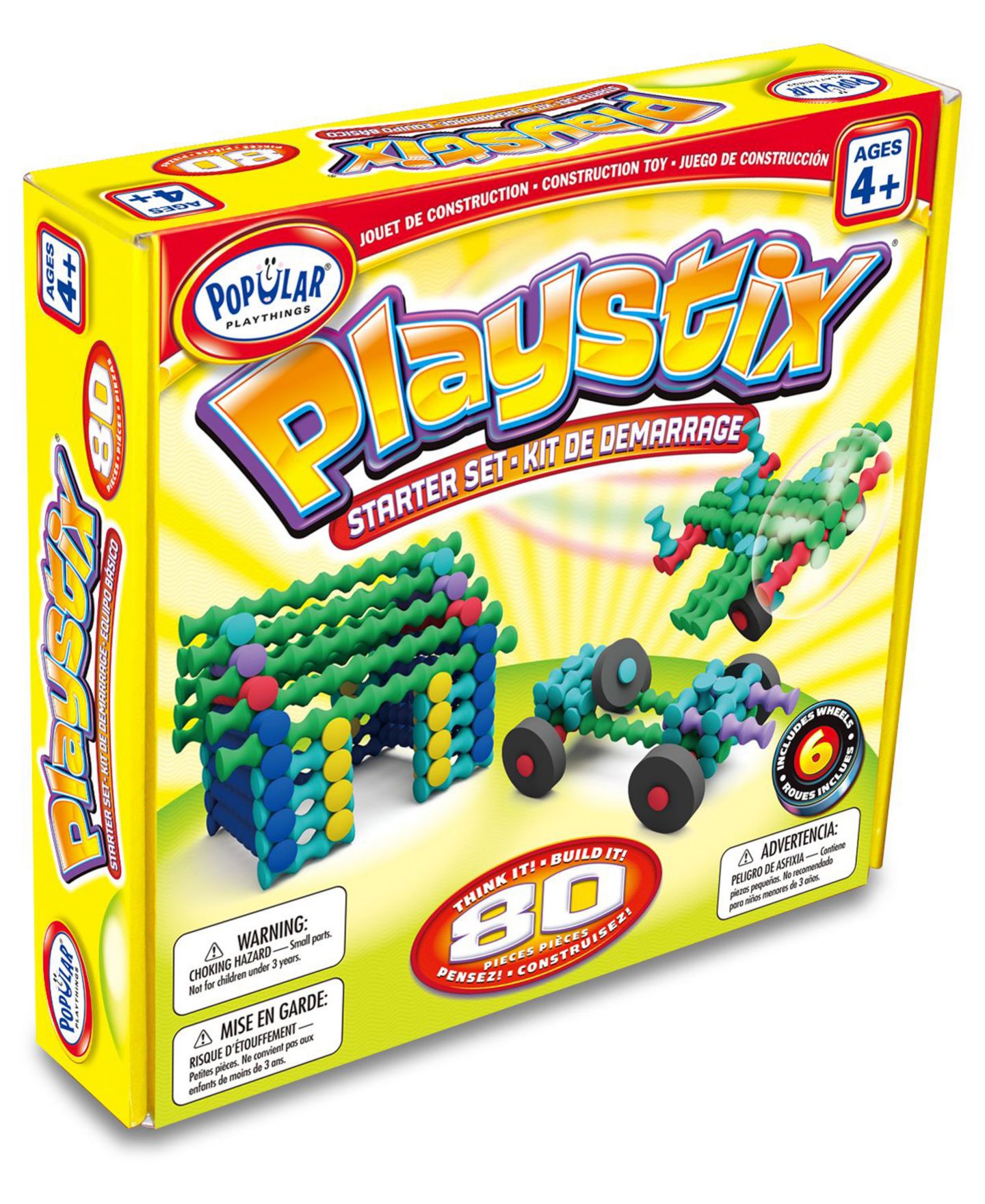 Детские конструкторы Popular Playthings Playstix Starter Set- 80 Piece — фото 1