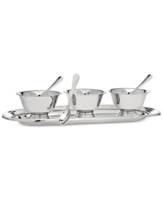 Godinger - Revere Serving Tray with 3 Bowls & Spoons