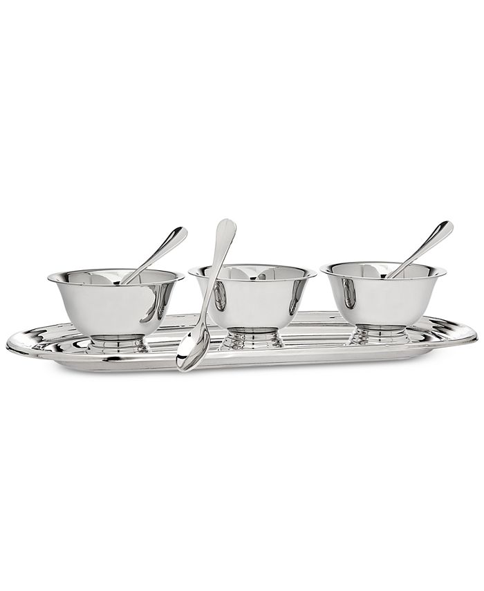 Godinger Revere Serving Tray with 3 Bowls & Spoons Macy's