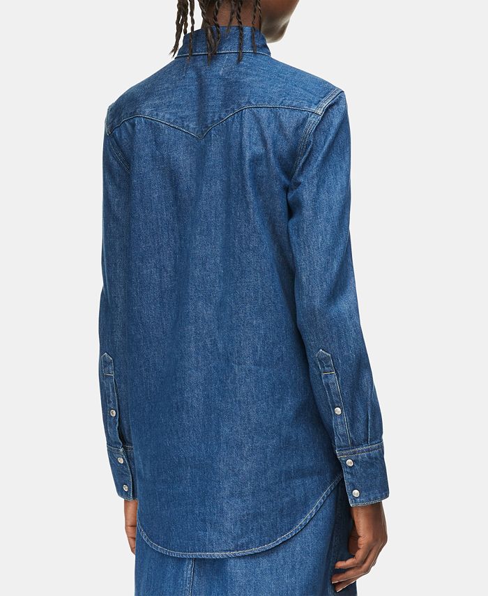 Calvin Klein Jeans Cotton Foundation Denim Shirt - Macy's