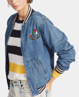 Polo Ralph Lauren Cotton Denim Bomber Jacket - Macy's