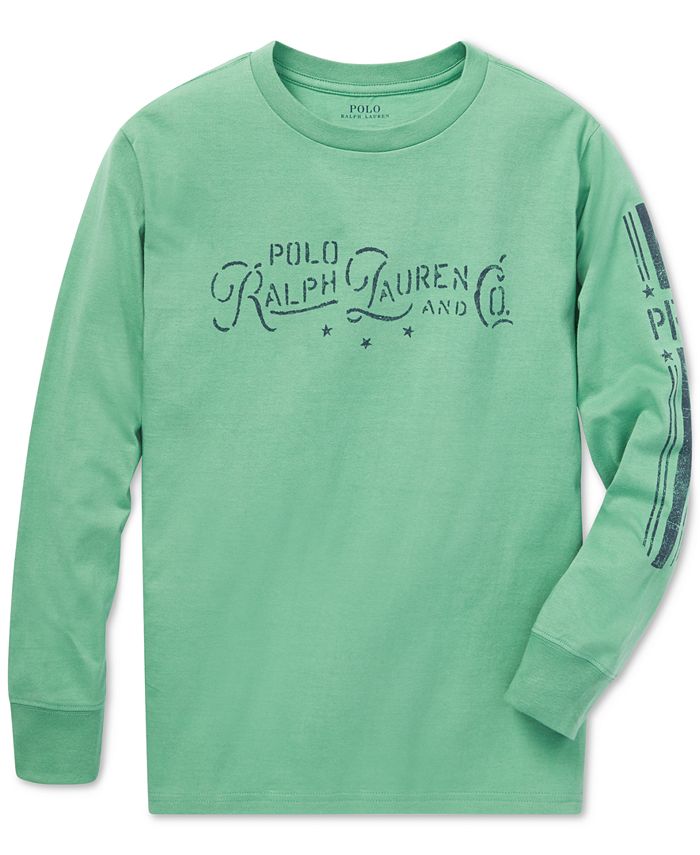 Polo Ralph Lauren Big Boys Graphic LongSleeve Cotton TShirt Macy's