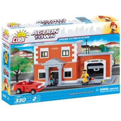 COBI Action Town Engine 13 Fire Station 330 Piece Construction Blocks Building Kit
