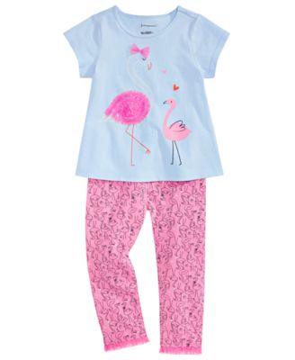 First Impressions Baby Girls Flamingo-Print T-Shirt & Printed Leggings, Created for Macy's	