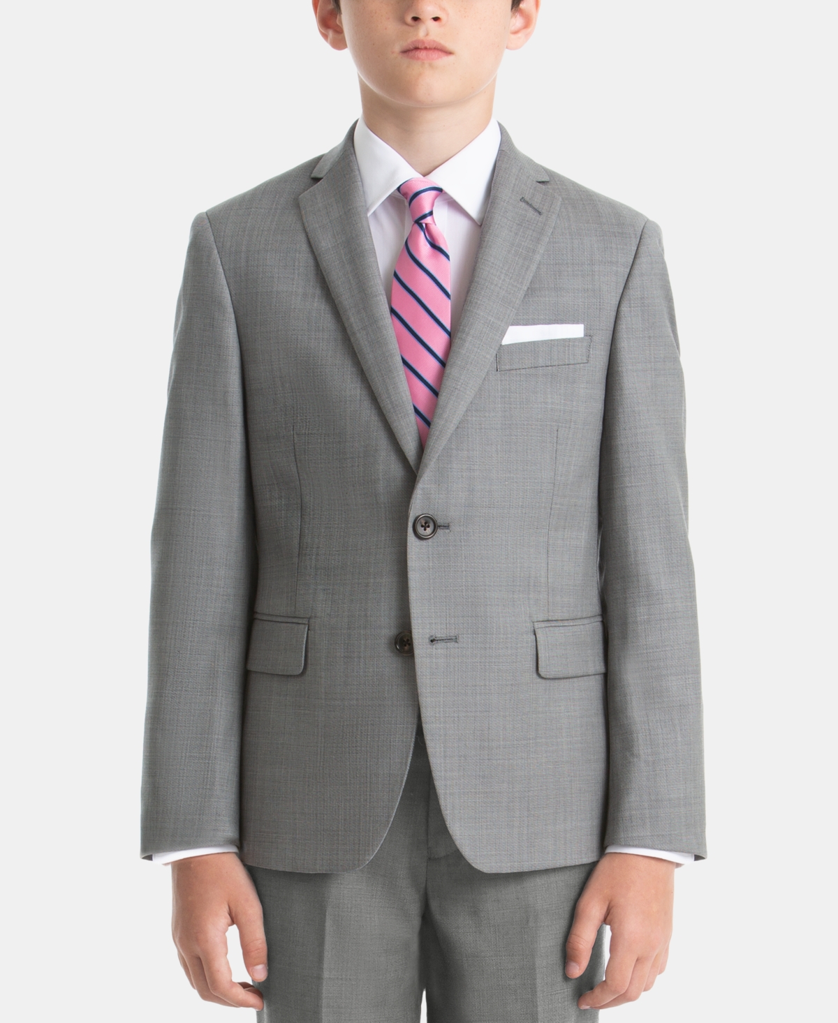 Lauren Ralph Lauren Kids' Big Boys Wool Blend Classic Fit Suit Jacket In Light Gray