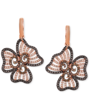 image of Le Vian Nude, Blackberry & Chocolate Diamond Flower Drop Earrings (2-3/4 ct. t.w.) in 14k Rose Gold