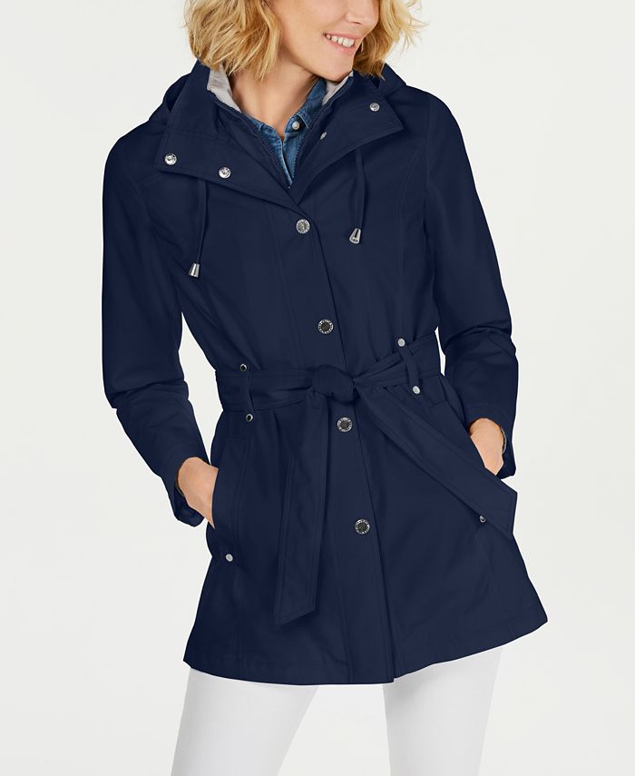 Nautica Belted Raincoat - Macy's