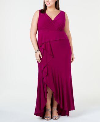 Adrianna Papell Plus Size Cascade Gown - Macy's