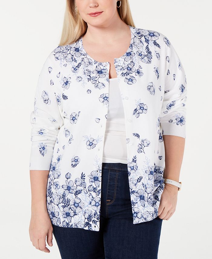 Floral cardigan plus size sale