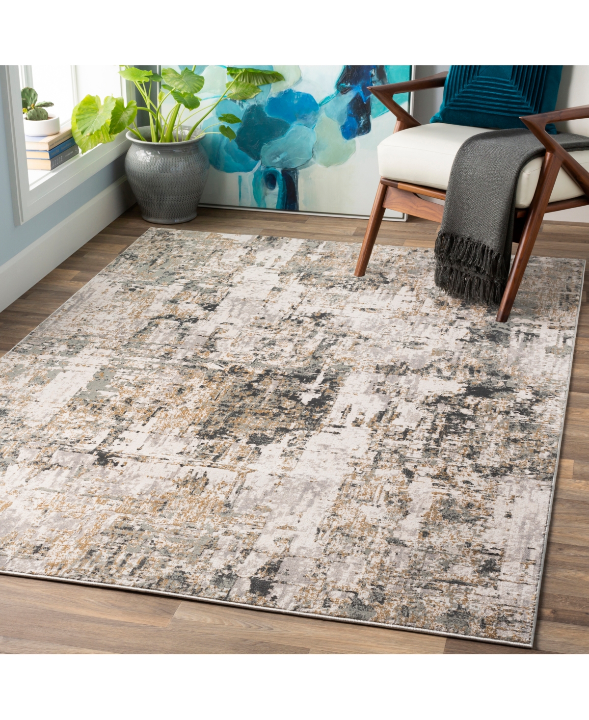 Livabliss Quatro Qua-2300Area Rug - Medium Gray