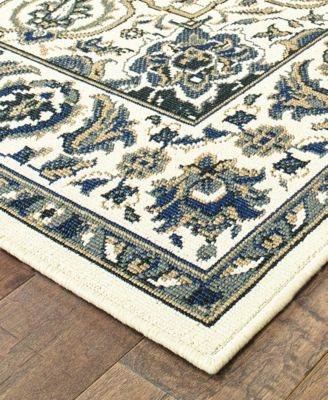 Marina 1248W Ivory/Navy 7'10" x 10'10" Indoor/Outdoor Area Rug