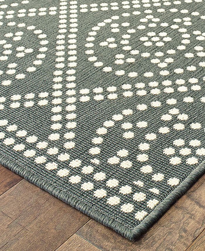 Oriental Weavers - Marina 3969L Gray/Ivory 7'10" Indoor/Outdoor Round Area Rug