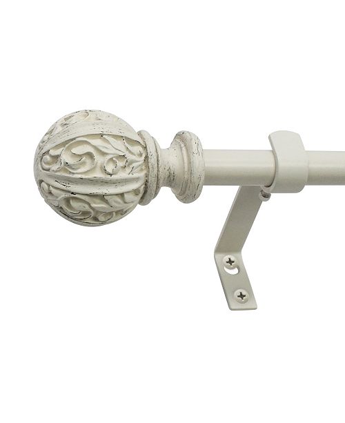 Decopolitan Montevilla 5 8 Inch Leaf Ball Telescoping Curtain Rod