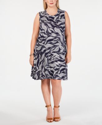 Style & Co Plus Size Printed Swing Dress, Created for Macy's - Macy's