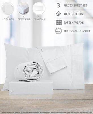 400 Thread Count Wrinkle Resistant Cotton Sateen Sheet Sets