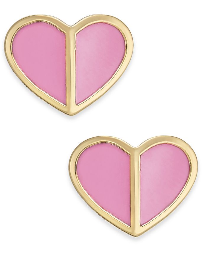 kate spade new york GoldTone Heart Stud Earrings Macy's