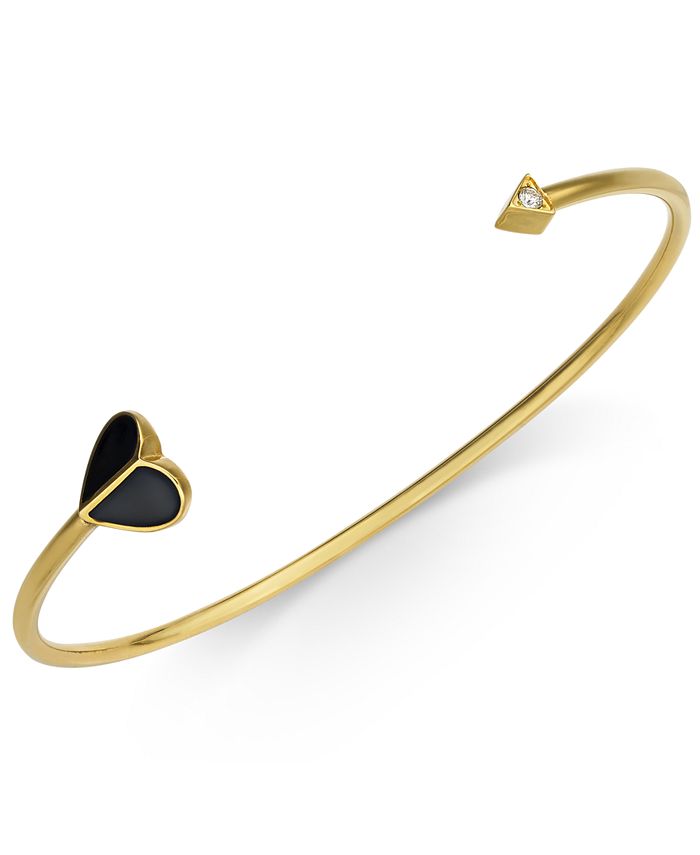 kate spade new york Gold-Tone Enamel & Cubic Zirconia Heart & Arrow Cuff  Bracelet & Reviews - Bracelets - Jewelry & Watches - Macy's