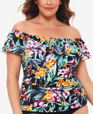 off the shoulder swim top plus size