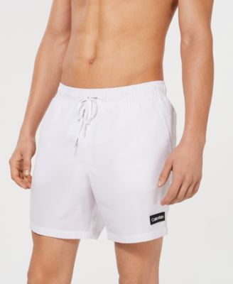 Calvin Klein - Men's Solid Logo Graphic Swim Trunks