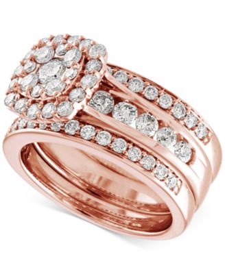 Diamond  Three-Piece Ring Set (2 ct. t.w.) in 14k White, Yellow and Rose Gold