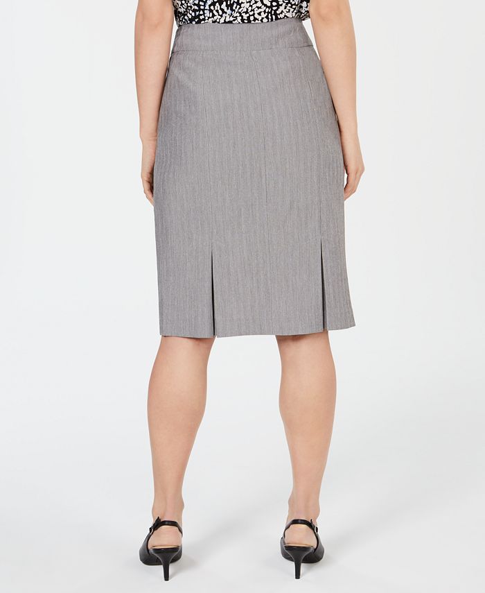 Kasper Petite Herringbone Pleated Skirt - Macy's