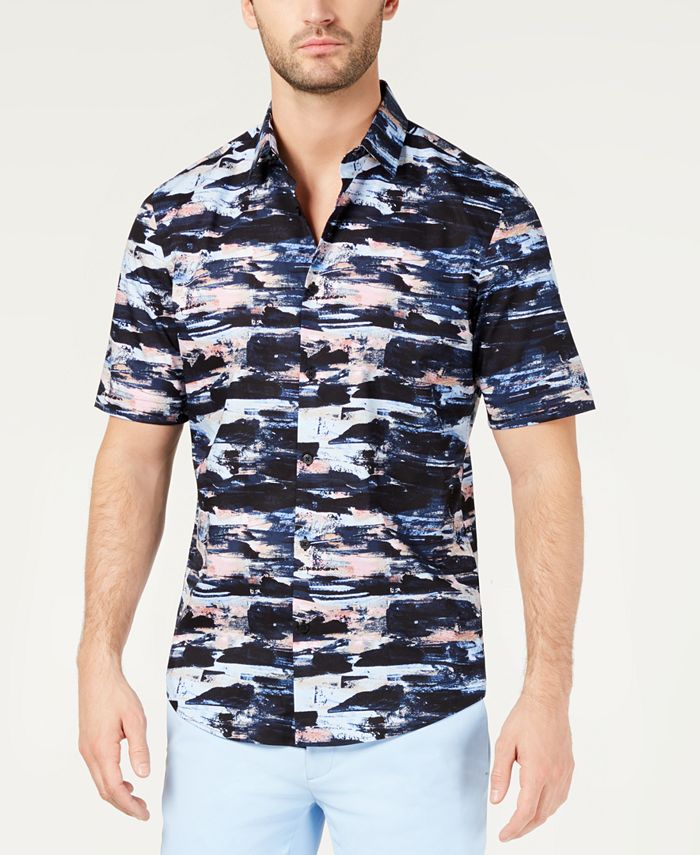 Alfani Men's Stretch Printed Shirt, Created for Macy's - Macy's