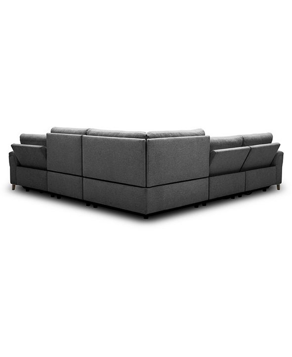 Furniture CLOSEOUT! Raymere 122" 5Pc. Fabric Sectional Sofa with 3