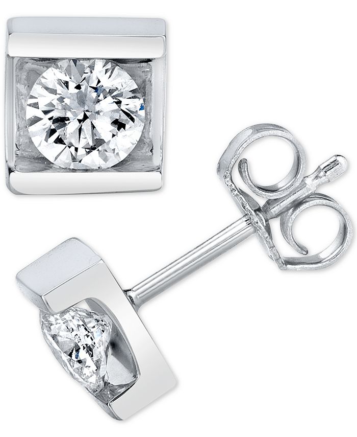 Macy's Diamond (1/2 ct. t.w.) Square-Set Stud Earrings - Macy's