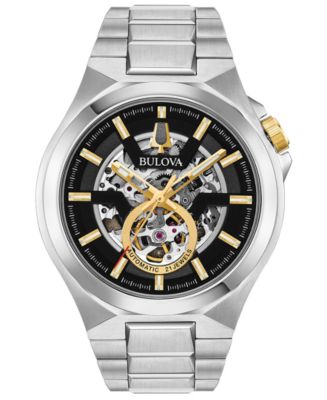 Bulova Men s Automatic Maquina Stainless Steel Bracelet Watch 46mm Macy s