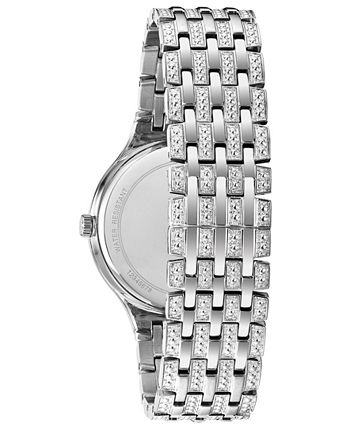 Bulova - Men's Phantom Crystal-Accent Stainless Steel Bracelet Watch 40mm