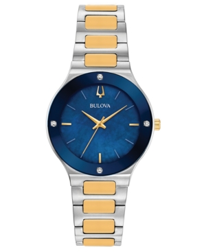 image of Bulova Women-s Futuro Diamond-Accent Two-Tone Stainless Steel Bracelet Watch 32mm