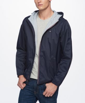 Men's Zip-Front Hooded Nylon Windbreaker